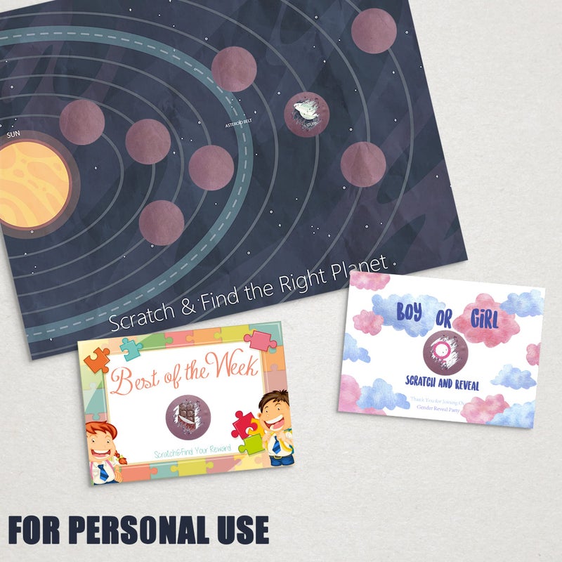 MR-LABEL Mr- Label - 1000 Pieces 1 inch Round Scratch Off Stickers - DIY Stickers for Gender Reveal | Reward Programs | Scratch Tickets (Rose Gold) - Image 5